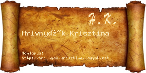 Hrivnyák Krisztina névjegykártya